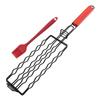 ZISIZ Сітка для гриля з дерев'яною ручкою для хот-догів та ковбас із силіконовою щіткою (2-пакет)