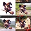 Car Acrylic Halloween Decoration Pendant Cartoon Witch Broom Supplies Interior