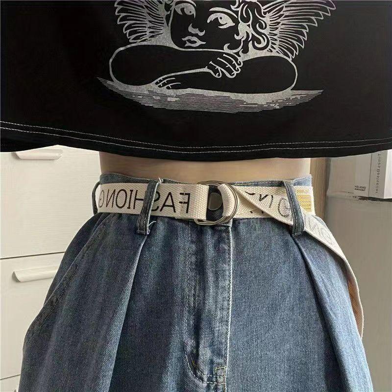 Chic Casual Wide Pants Belt With Double Ring Buckle For Students Perfect For Wear Everyday