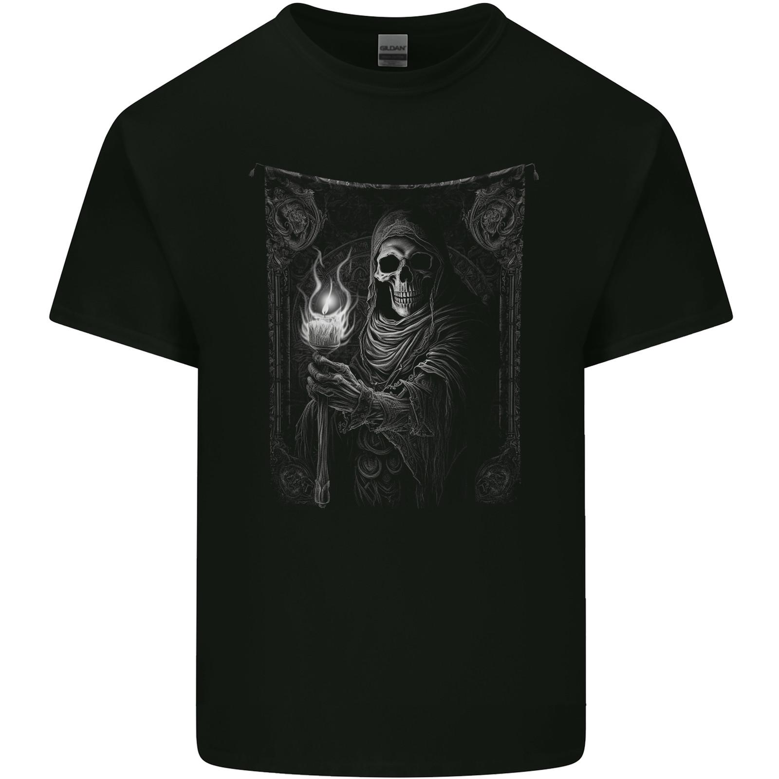 Gothic Grim Reaper Goth Heavy Metal Skull 12 Mens Cotton T-Shirt Tee Top S разноцветный