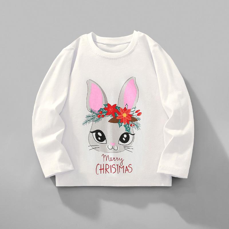 

Autumn/Winter Children s Long-Sleeve Cartoon Rabbit Print Pullover 130cm