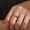 Trendy Japanese & Korean Heart Openwork Letter Ring - Perfect Gift for Girlfriend