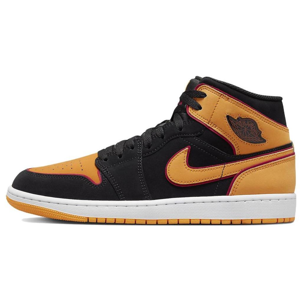 Мужские кроссовки Air Jordan 1 Mid SE Vivid Orange Black Cardinal-Red White FJ4923-008