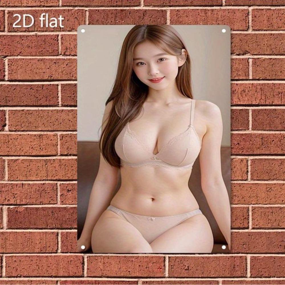 Metallkunst-Poster Nackte Frau Elegante Wanddekoration Eisenschild Heimbar Café Geschenk