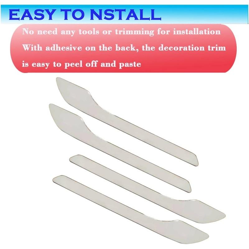For Tesla Model 3/Y Accessories Bling Crystal Rhinestone Door Handle Cover Trim Protector Sticker Decal Shiny Diamond 4-packs