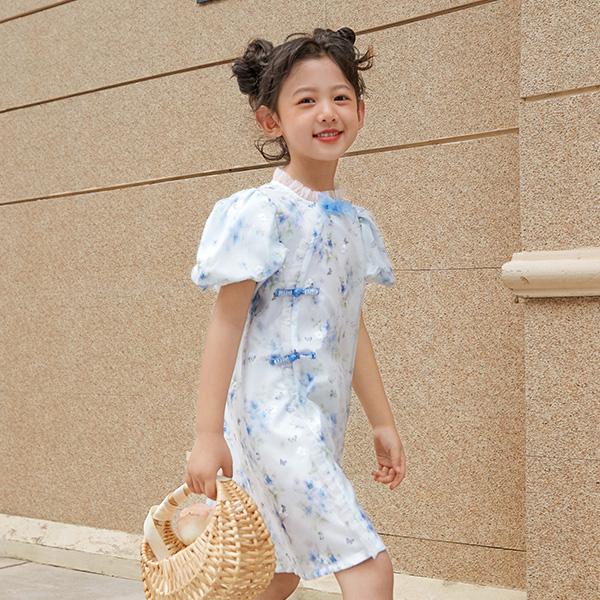 LUSON Children's Summer Chinese Style Floral Dress