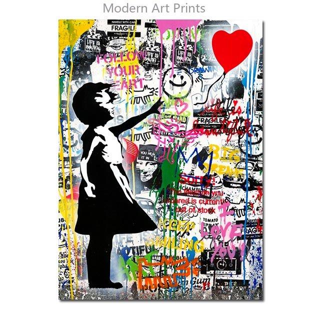 

Графіті Бенксі Мистецтво МРІЯ ВЕЛИКА МРІЯ Плакати Настінні картини на полотні Вуличні поп-картини на полотні для домашнього декору без рами 21x30cm No Framed