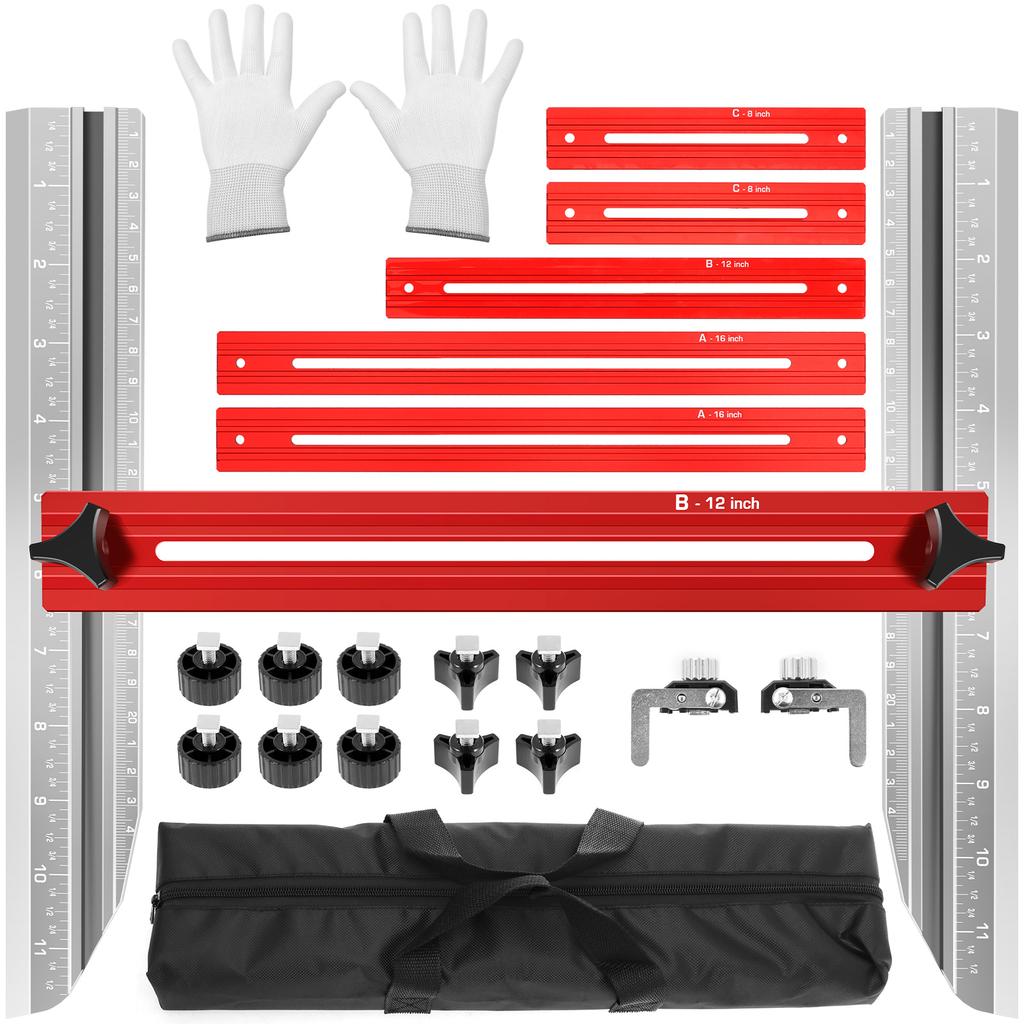 Stair Tread Template Tool Metal Measuring Tools Adjustable Stair Tread Gauge Measuring Flexible Angle for Stairs Risers Shelves