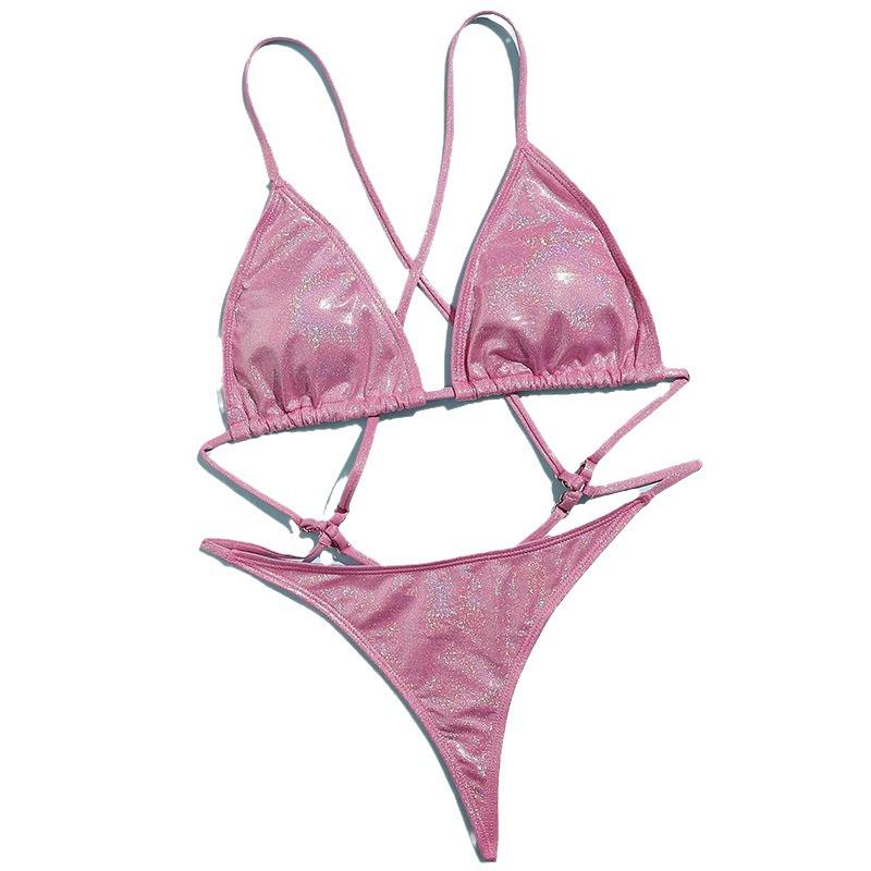 European & American Sexy Split Swimsuit - Women's Solid Color Bikini