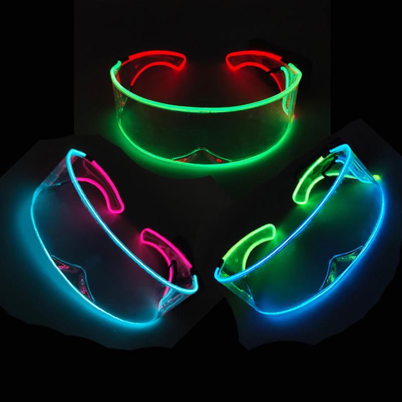 Kabellose leuchtende LED-Brille Nachtclub Maskenball Konzert Performance Requisiten DJ LIGHT Y2k Brille Futuristisch Roboter LED-Sonnenbrille