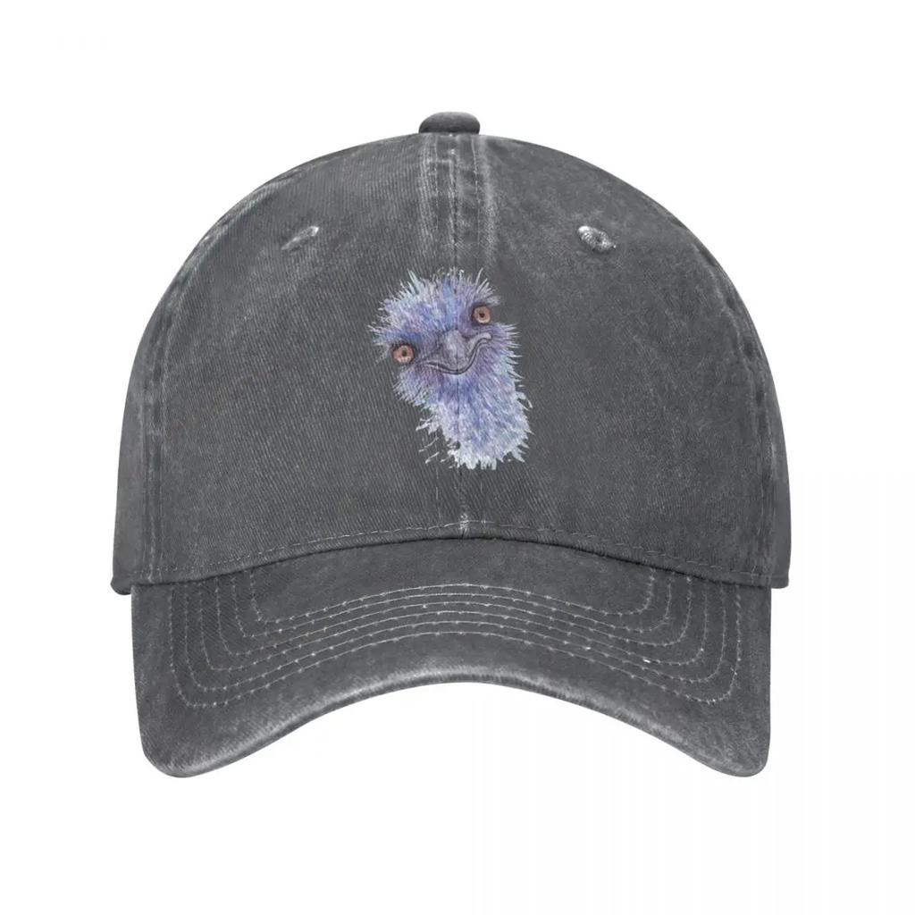 Friendly Australian Emu Watercolor Closeup Portrait Baseball Cap Sun Hat For Children Mountaineering Hats For Women Men'S