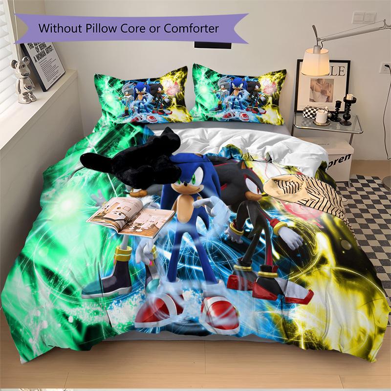 Sonic Heroes Adventure Print 3Pcs Bedding Setduvet Cover With 2 Bedropillowcase Home Birthday Gift