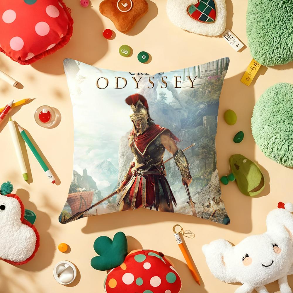 A-Assassins C-Creed Game Cushion Cover Plush Fabric Soft Double-Sided Printed Sofa Warm Winter Home Gift Pillow Cover