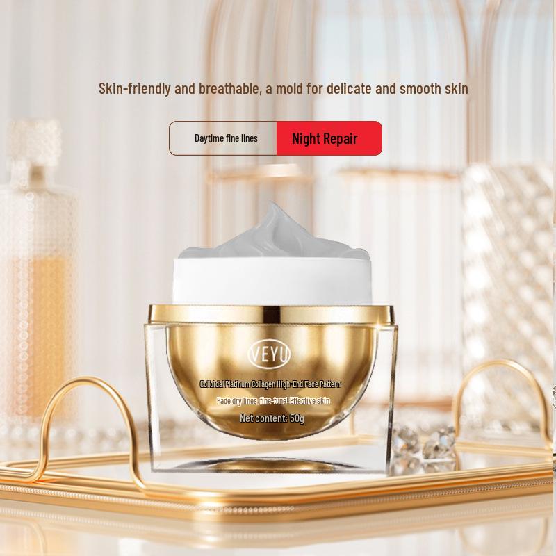 VEYU Colloidal Platinum Collagen Face Cream - Firming, Anti-Wrinkle, and Hydrating for Brightened Skin Tone.