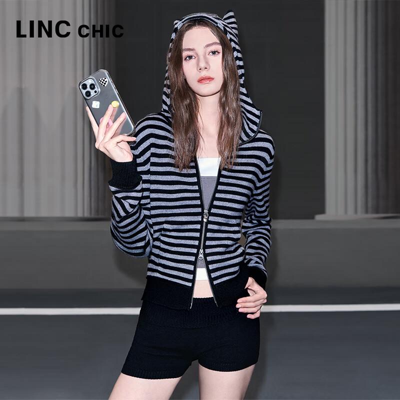 Jinyujie Women's Hooded Long-Sleeve Knit Cardigan Top