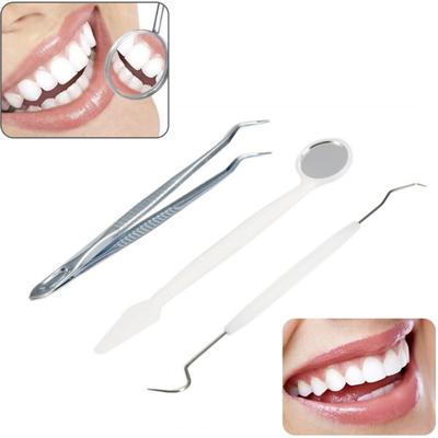 Σετ οδοντιατρικών οργάνων 3PCS Professional από ανοξείδωτο χάλυβα σετ Καθρέφτη οδοντιατρικού καθρέφτη και δρεπανιού υγιεινής καθαρισμού