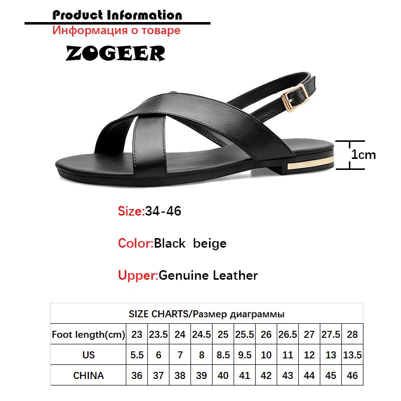 Comfortable Summer Shoes Women Sandals Genuine Leather Flats Flip Flops Sandal Casual Beach Shoes Ladies Large Size 45 Footwear