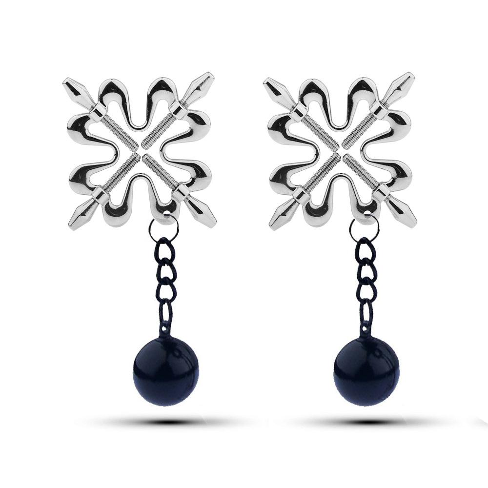 28 Kinds SM Women's Stainless Steel Breast Clip Nipple Clamps Gravity Ball Weight Pendant Traction Stimulator Adult Toys 18