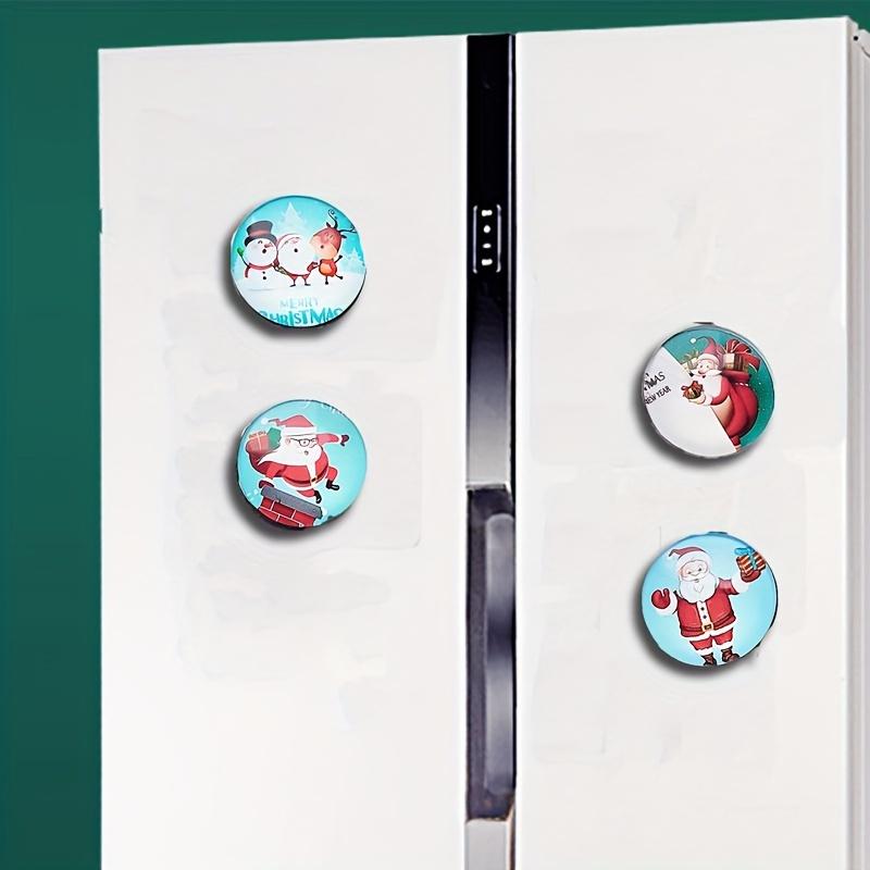 6Pcs Christmas crystal glass refrigerator sticker creative cartoon cute three-dimensional magnet magnetic sticker home decoration