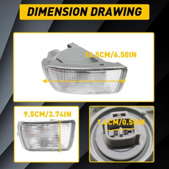 2x Turn Signal Light For 4Runner Toyota 2003-2005 Front Bumper Corner Clear Lens