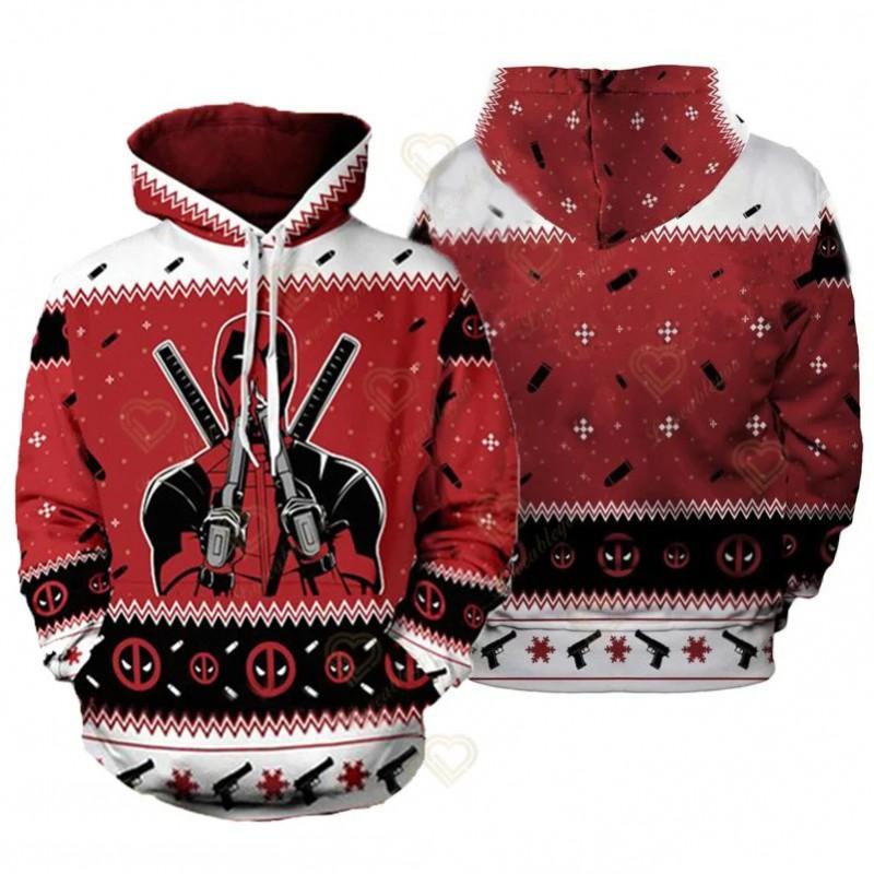 Deadpool Wolverine Cosplay Hoodie Digital Print Unisex Long Sleeve Sweatshirt Fans