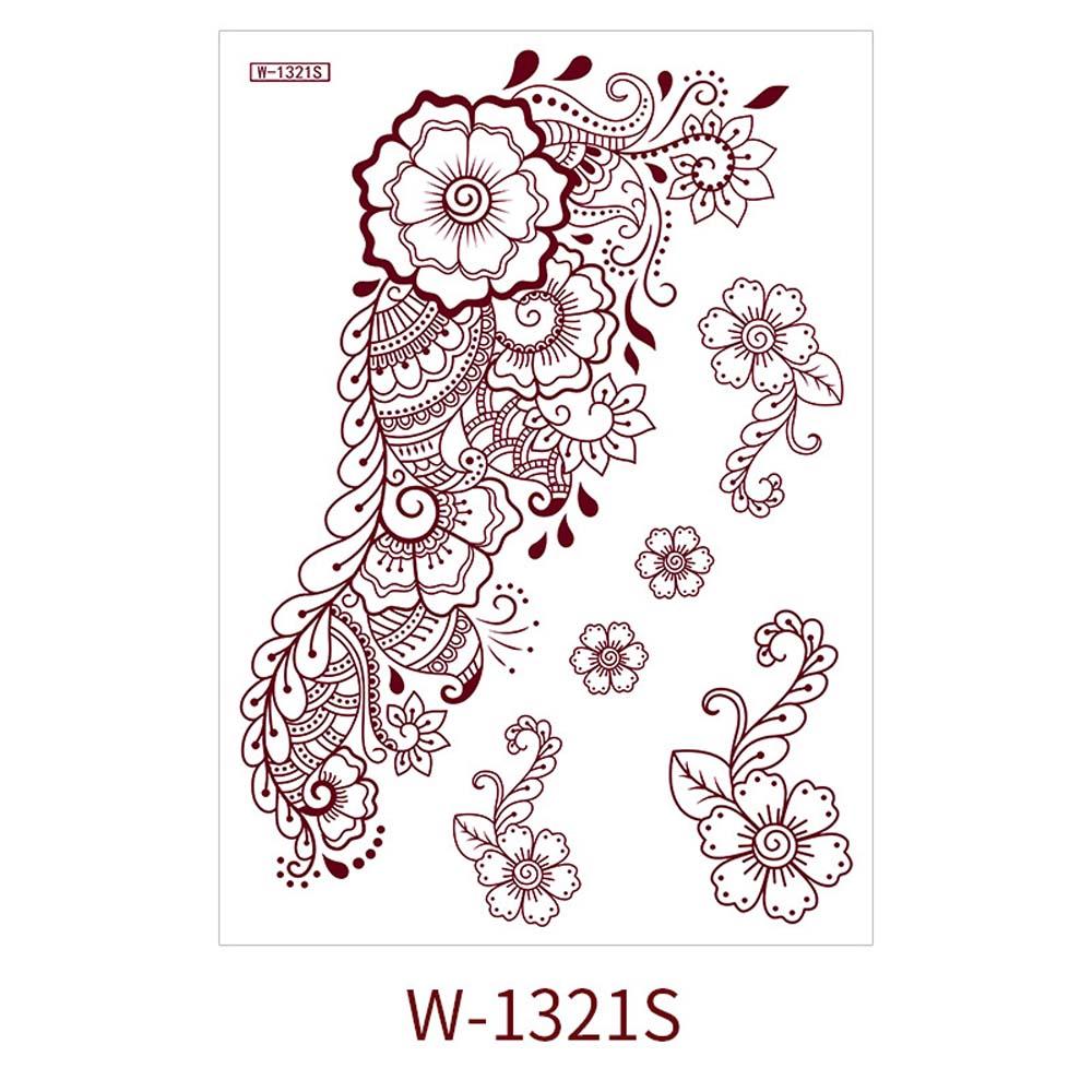 Red Mehndi Stickers Henna Tattoo Stickers Fake Tattoo for Women Red Henna Tattoo Decals  Girls