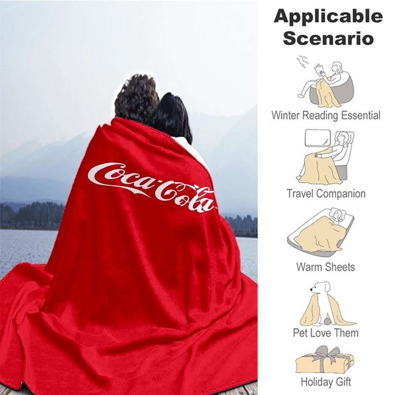 3D New Fashionable Printed C-Coca C-ColaS Flannel Sofa Bed Blanket Office Airplane Travel Picnic Warm Bed Cover Quilt Sleep Gift