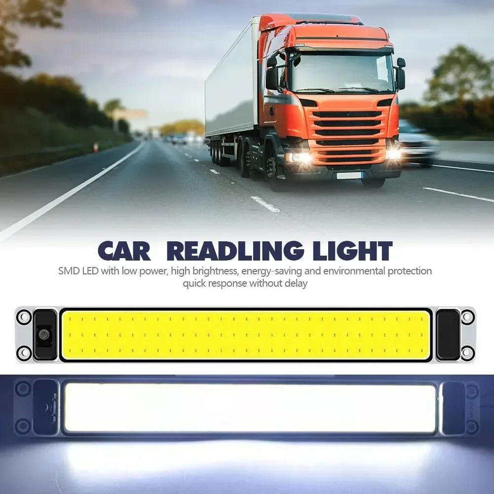 12-24V Car Interior Light LED Cab COB Reading Light with Switch High Brightness Roof Light for Van Truck Ship Car Supplies