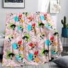 Cute The Powerpuff Girls flannel blanket, lovely for home space, ideal gift for cartoon fans