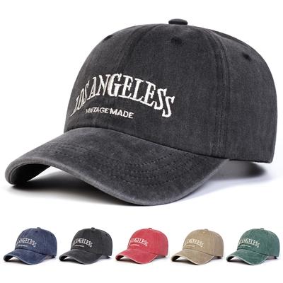 Unisex Los Angeless Stickerei Waschen Baseballkappen Verstellbar Lässige Hüte Frühling und Herbst Outdoor Sonnenschutzhut
