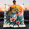 1pc Leopard Print Print Outdoor Blanket, Lightweight Polyester,