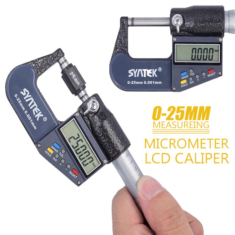 0-25mm Digital External Micrometer Electronic Thickness Gauge 0.001mm in//Metric