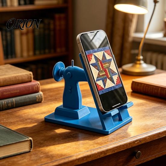 Retro Mini Sewing Machine Stand Phone Stand, Vintage Desk Holder for Cell Phone, 3D Printed Hands-Free Tutorials, Unique Gift Crafters Anti-fall