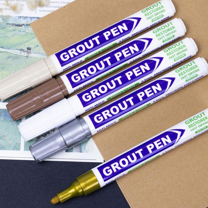 Tile Grout Reviver Pen Quick Dry Water Resistant Grout Marker Pen Tile Paint Pen For Bathroom Tiles Kitchen Floor Repair