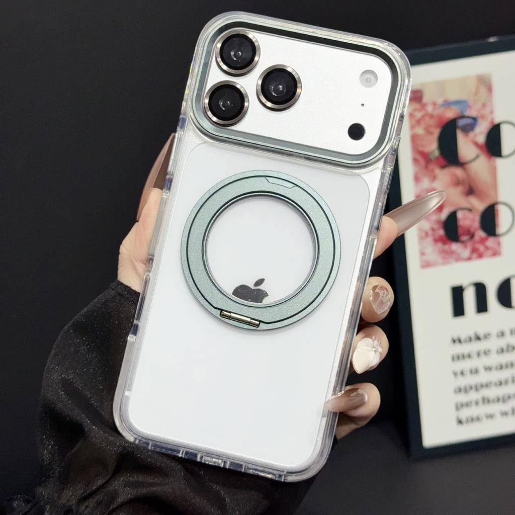 Applicable to iPhone17ProMax color edge magnetic suction bracket mobile phone case Apple 16Pro anti-drop 15 protective case