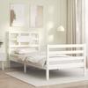 VidaXL Bed Frame with Headboard White Simple Solid Wood 3194407