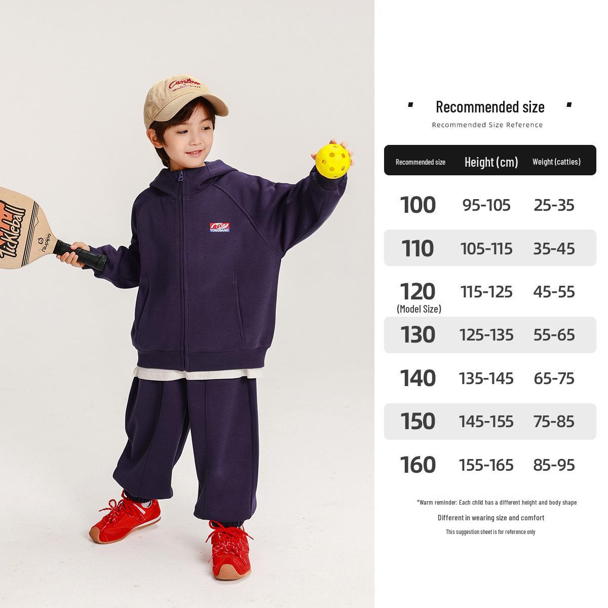 

Спортивный комплект для мальчиков Сказка 2025: С капюшоном, Свободный крой, Весенне-осенний стиль с бесплатной доставкой 120 cm фиолетовый