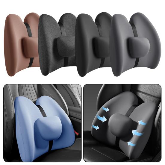 Lumbar Support Pillow Car Waist Cushion Ergonomic Design Soft Breathable Lower Back Support Pillow Memory Foam Seat Cushion