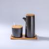 Qianxing Ceramic Oil & Vinegar Dispenser Set with Bamboo Lids