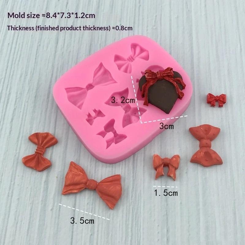 Bows Silicone Mold Bowknot Mini Molds Silicone Ribbon Mold Chocolate Candy Bow For Cake Decorating Diy Desserts, Fondant