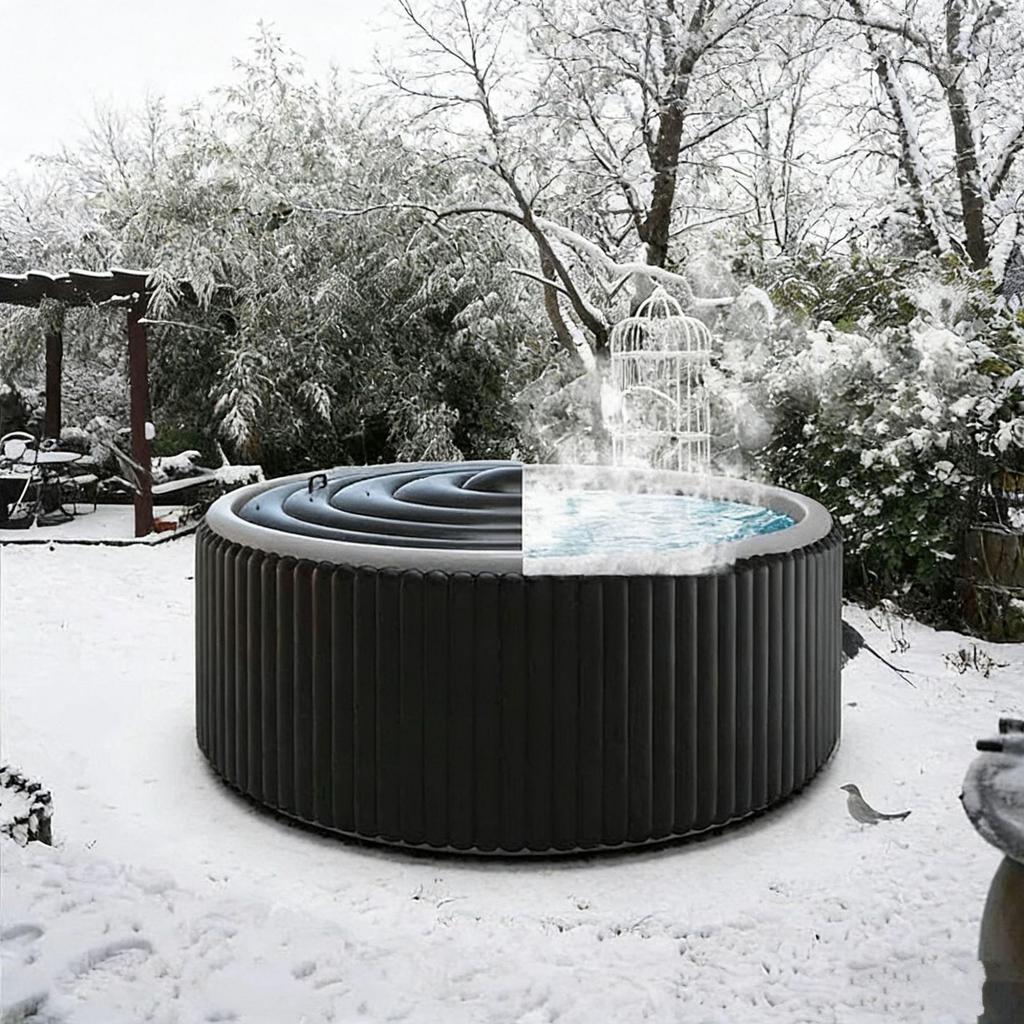 Runde Außenpoolabdeckung - PVC Verdickt, Staubdicht, Wärmeisolierend Badewannenabdeckung