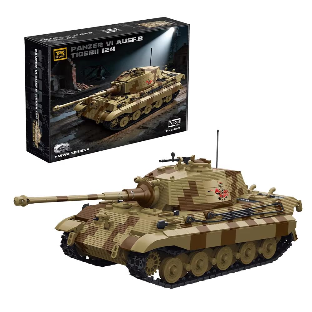 TK8004 Военные Строительные Блоки Тяжелый Танк Тигр Король Panzer VI Ausf.B Модель Бронированный Транспортный Средство Игрушка для Взрослых 2143 ШТ.
