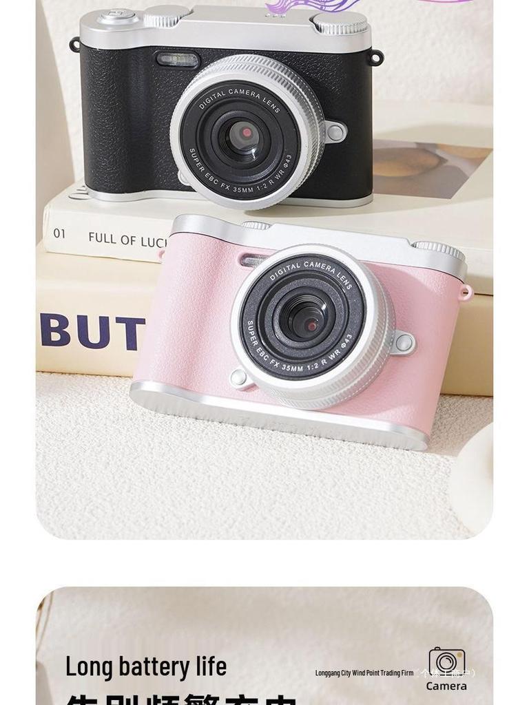 Pixel Retro Dual-Lens Cute Digital Camera with Beauty Filter - 9600W for School Students, Polaroid Photography, and Gift.