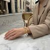 Light Luxury Stainless Steel Sunflower Open Bangle for Women Delicate Stackable Seaside Vacation Party Jewelry Accessories