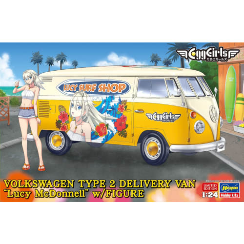 Hasegawa 1/24 Volkswagen Type 2 Delivery Van with Lucy McDonnell Figure Plastic Model SP658 (Car)