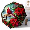 Winter Cardinal With Holly Automatic Umbrella with 8-Rib weight Perfect for Outdoor Adventures Stylish Accessory Best for Christmas