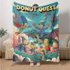 1Pc Donut Quest Simpsons Adventure Blanket Soft And Comfortable Casual Warm Camping Travel Christmas Halloween Gift M921815