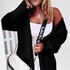 Women's Knitted Long Sleeve Mid-Length Cardigan Sweater for Autumn and Winter
