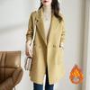 2026 New Women's Woolen Coat Autumn Winter Korean Style Thickened Mid-Length Houndstooth Overcoat Quilted Thickening
