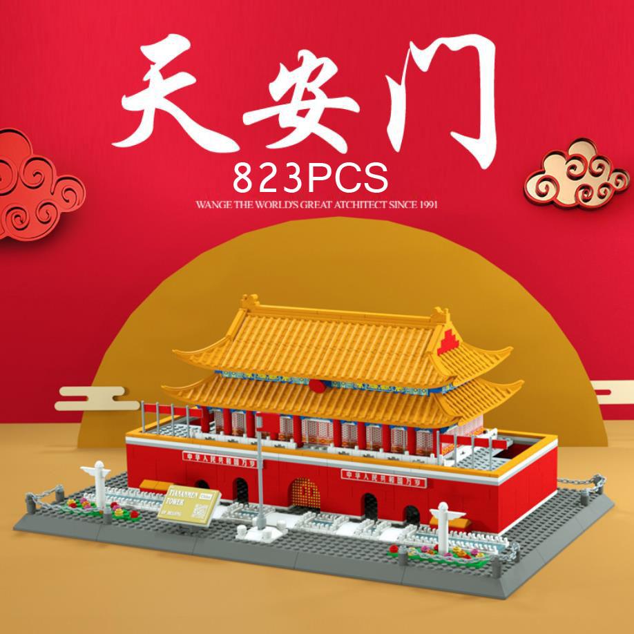 World Famous Historical Architecture Tiananmen Micro Diamond Block China Beijing Tianan Men Model Brick Nanobrick Toy Collection